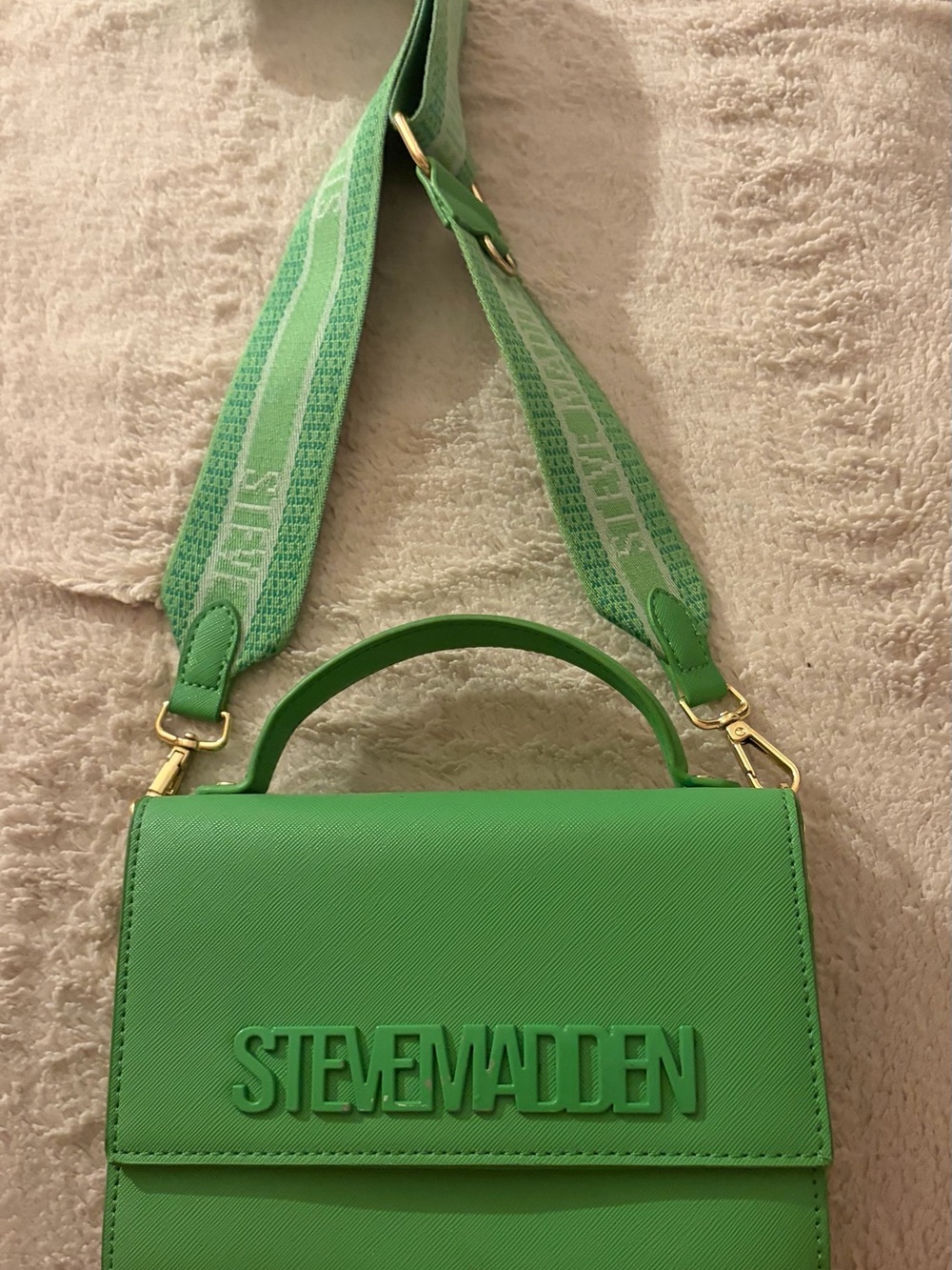 Steve Madden Lime Green Logo Crossbody Bag